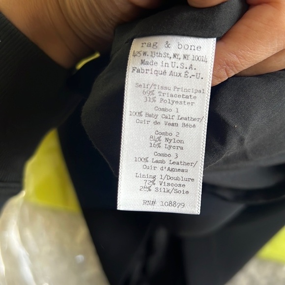 Rag & Bone Lana Leather Trim Black Romper - Picture 5 of 6